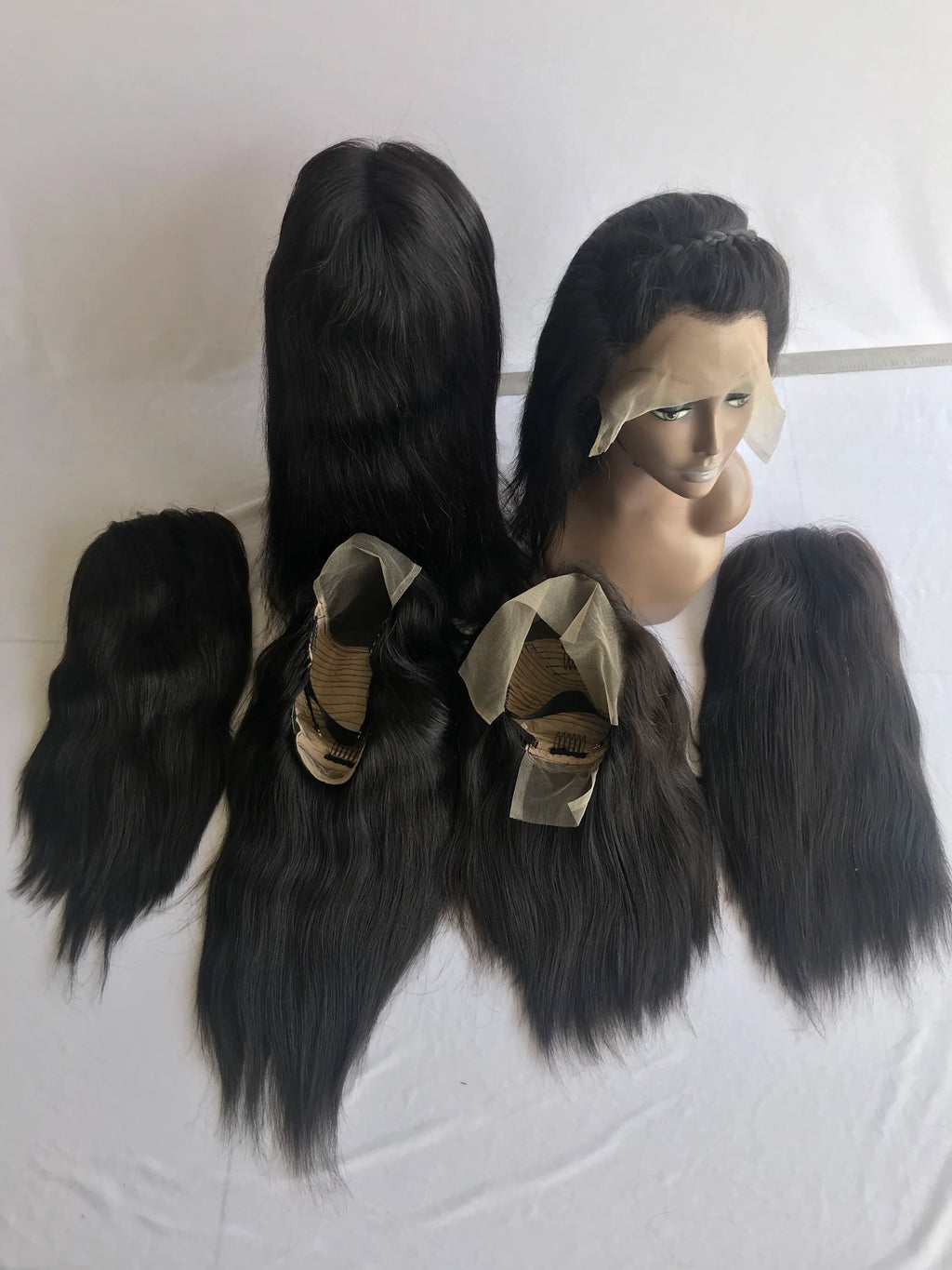 Top Quality Soft Silky Straight Frontals and HD Lace Closure All Size Single Donor 100 % Unprocessed Remy Virgin Human Hair Wigs