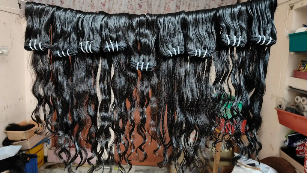 100% Human Remy Virgin Straight Wavy High Quality Shedding Resistant Soft Shiny Indian Hair Weave Machine Double Weft Cuticle