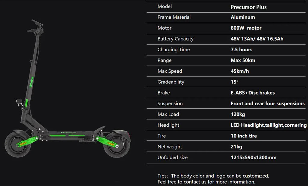 Vchains Factory V8X City patinete eléctrico 800W 48V16.5AH 10 Inch Tire Speed 45km/h Range 60km Adult Foldable Electric Scooters