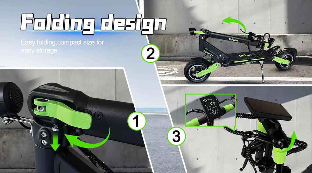 Vchains Factory V8X City patinete eléctrico 800W 48V16.5AH 10 Inch Tire Speed 45km/h Range 60km Adult Foldable Electric Scooters