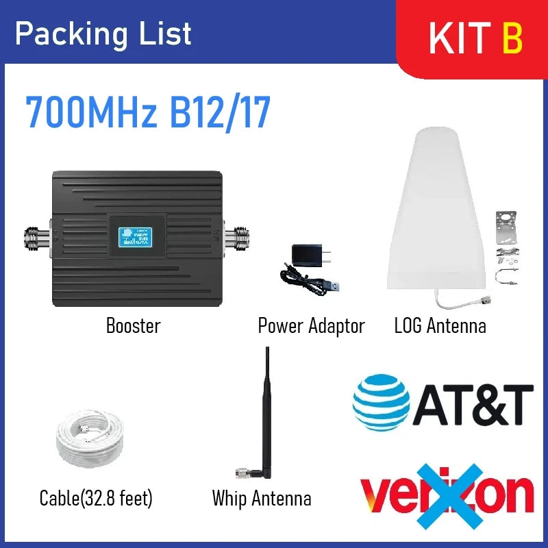 Cell Phone Signal Booster Verizon AT&T T Mobile US Cellular on Band 12 13 17 Boost 5G 4G& LTE Signal Smart LCD FCC Approved