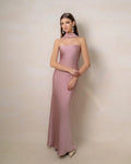 Elegant Women's Sleeveless Silk Maxi Dress Wedding Maxi Dress Engagement long gown Plain Dyed Available Big Size