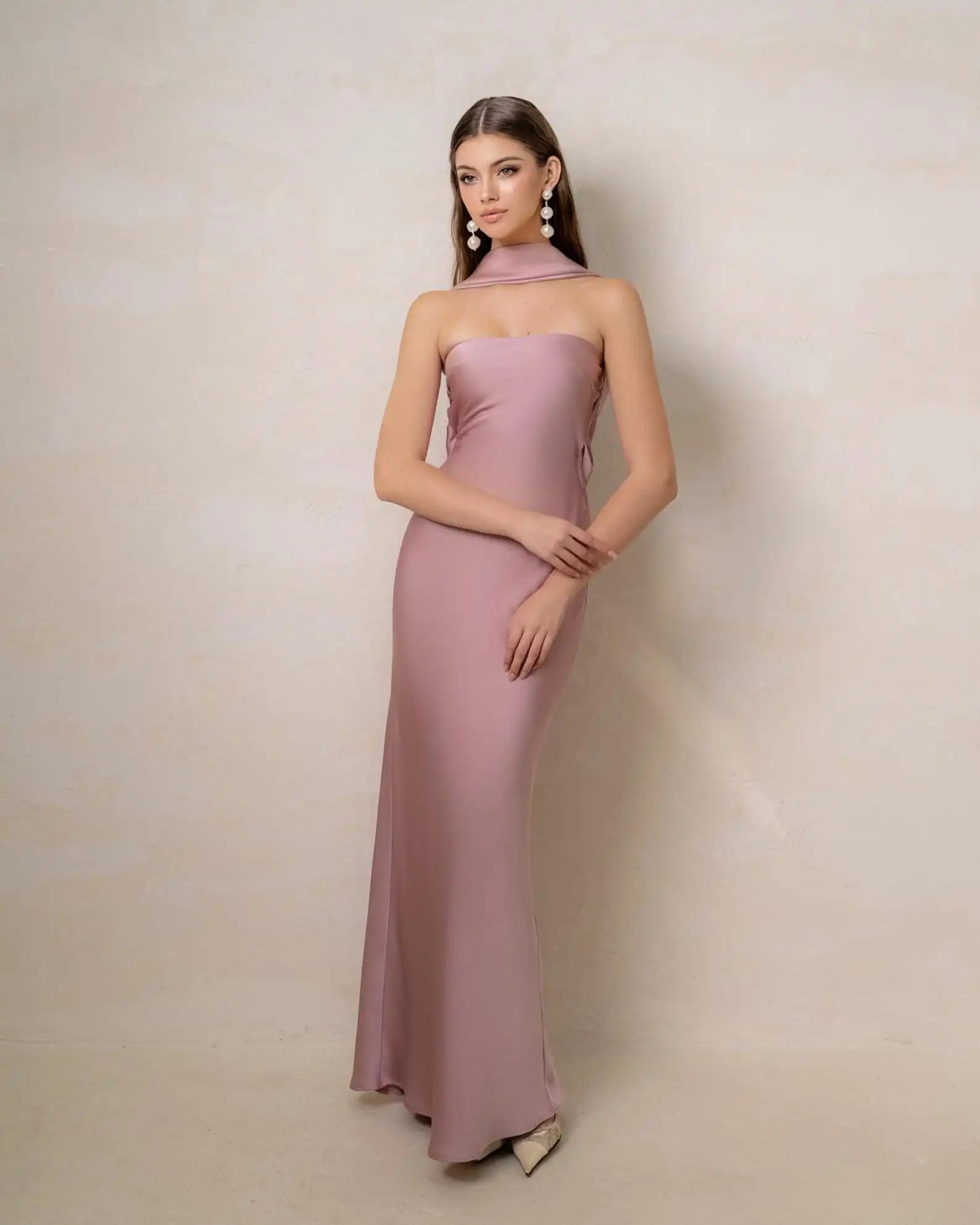 Elegant Women's Sleeveless Silk Maxi Dress Wedding Maxi Dress Engagement long gown Plain Dyed Available Big Size