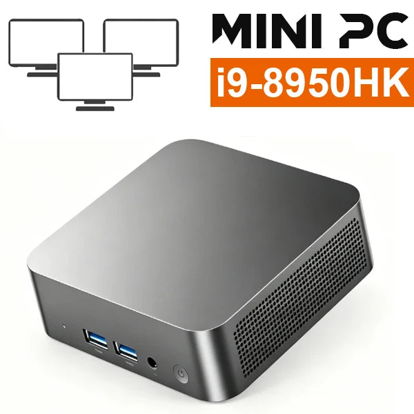 NEW Mini PC Intel I9 8950HK Windows 11 Pro 16GB RAM 1TB SSD Small Pocket Computer 4K 60Hz WiFi6 BT5.2 Gaming Desktop PC Portable