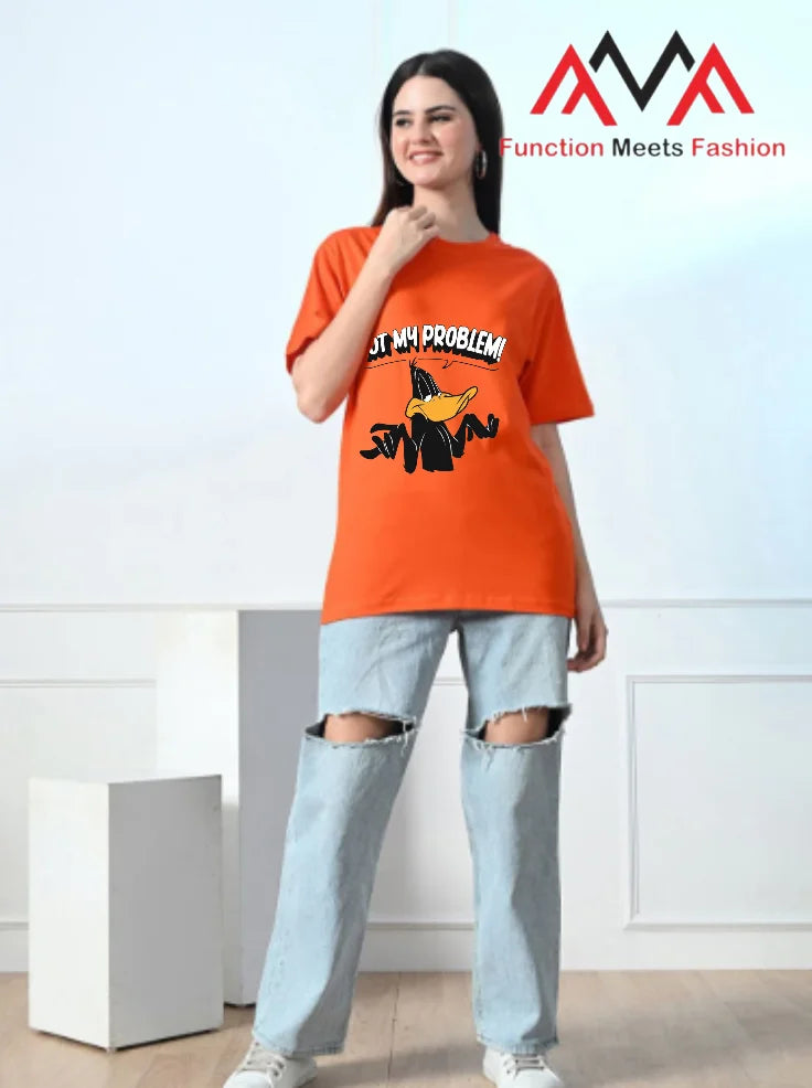 Printed (Graphic Print) Short Printed TC (Terylene-Cotton blend) Short sleeve Front Vietnamese Orange T-Shirt