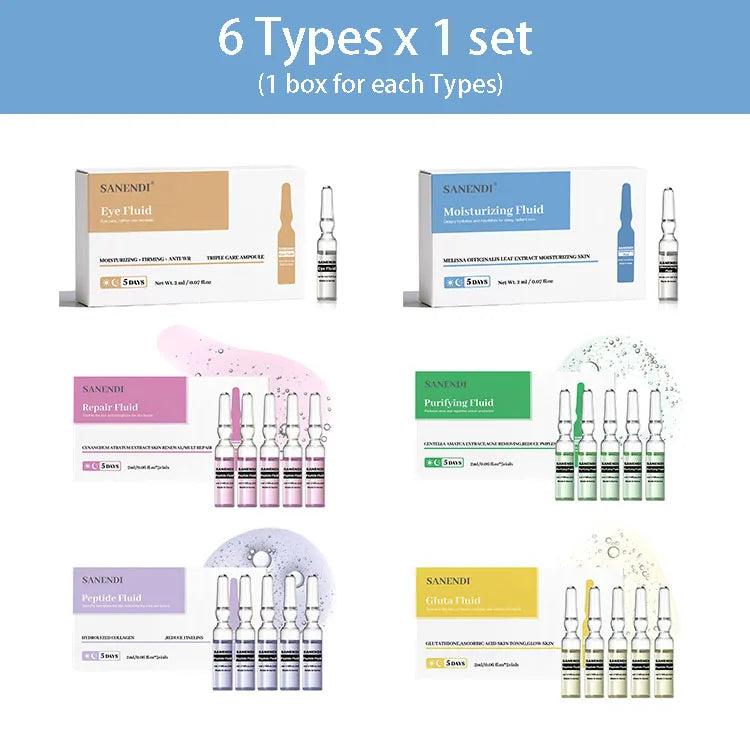 Sanendi Peptide GSH Ampoules SkinBooster Serum  Collagen Fluid Eyes Face Care Essence Deep Hyadration Korean Skin Care 20vials