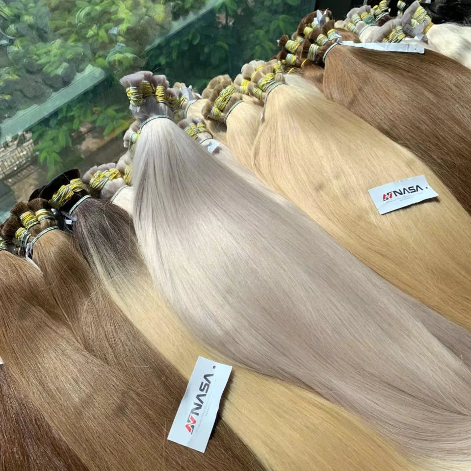Nasa Hair Machine Double Weft Remy Vietnamese Human Hair Extensions Dyed All Colors 50cm 60cm 100 Grams Natural Straight Styles