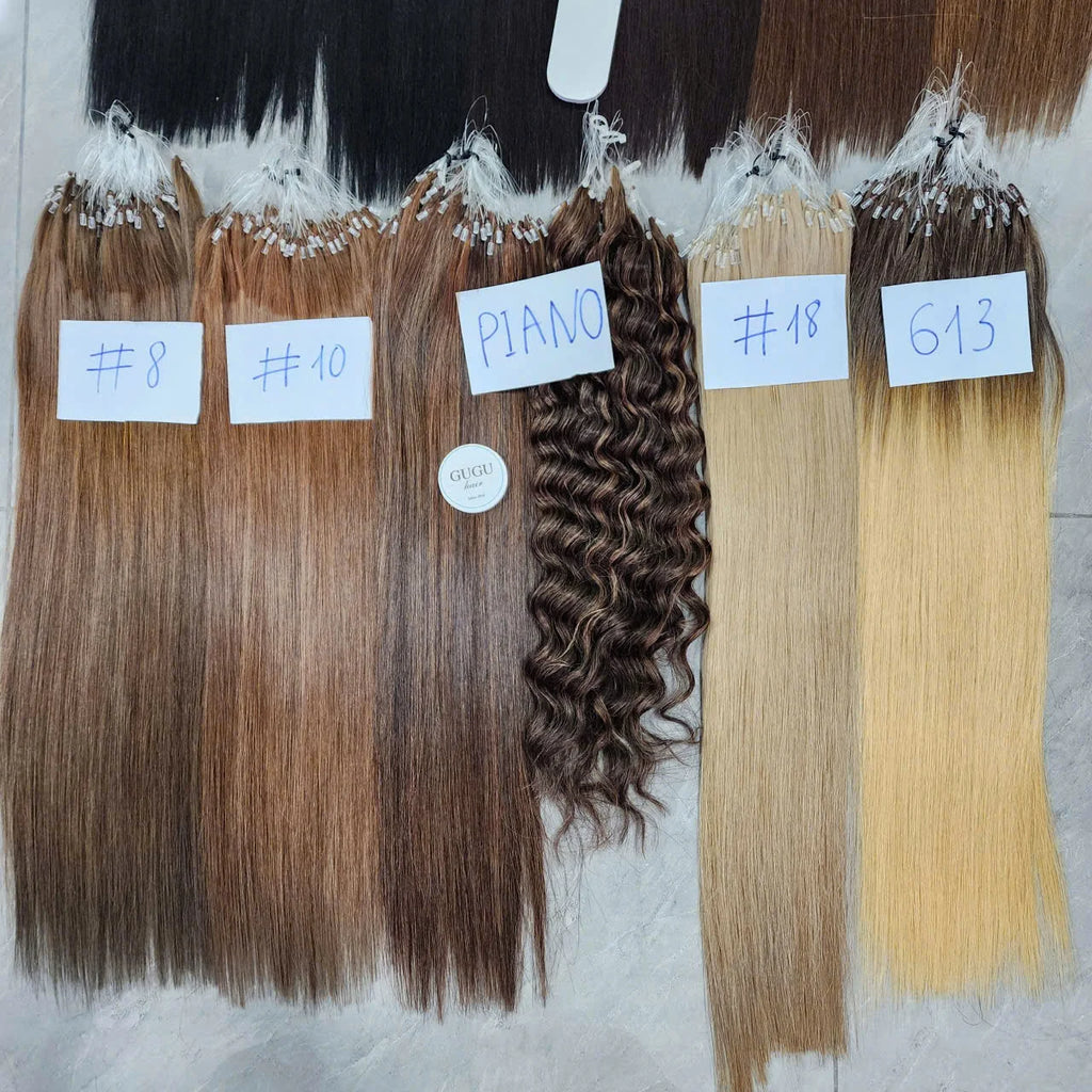 Wholesale Prebonded 12A Virgin Raw Double Drawn Vietnamese Hair Extensions Micro Ring and Loop Links Micro Loop Beads Weft Hair