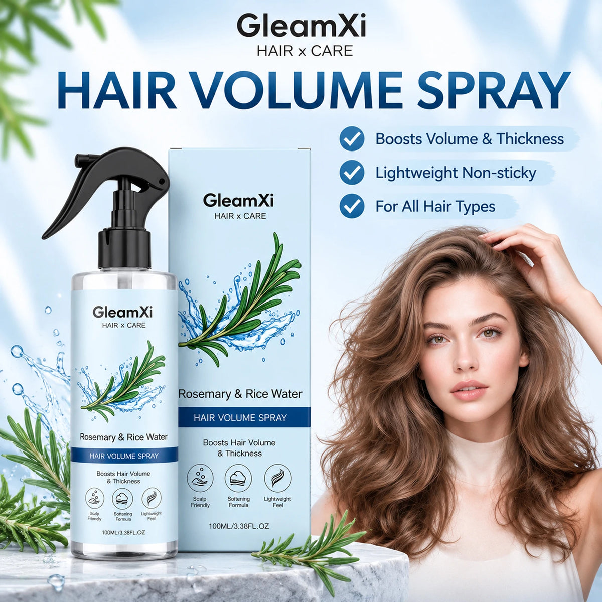Volumizing Moisturizing Hair Spray Soft Silky Smooth Frizzy Hair Lightweight Formula For All Hair Types Daily Use