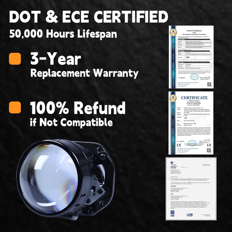 Carolyn 2.5 Inch Bi Led Projector Lens Led Light H4 H7 9005 9006 Car Headlight Bulb High Low Beam 6000K Diode 360W Turbo Tuning