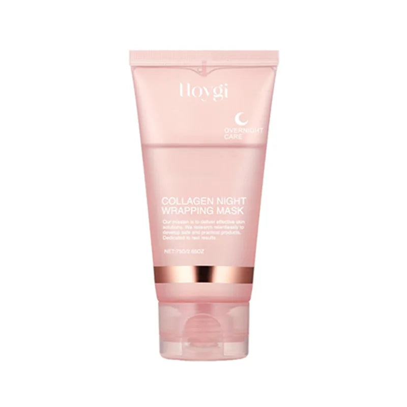 Collagen Night Wrapping Mask Overnight Sleeping Facial Mask Deep Moisturizing Firming Skin Repair Face Care Mask With Brush