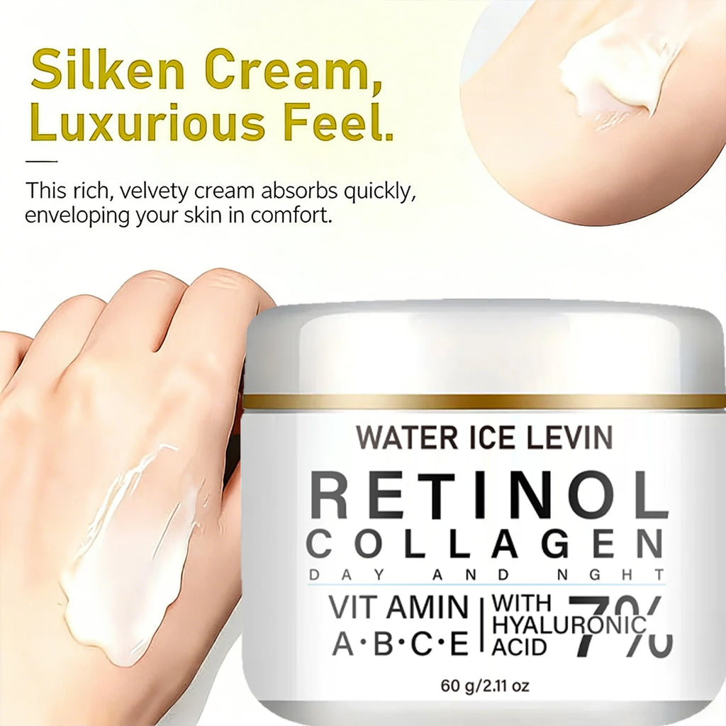 WATER ICE LEVIN Retinol Collagen Hyaluronic Acid Face Cream 60g Multi‑Vitamin Moisturizing Nourishing Gentle Daily Skin Care