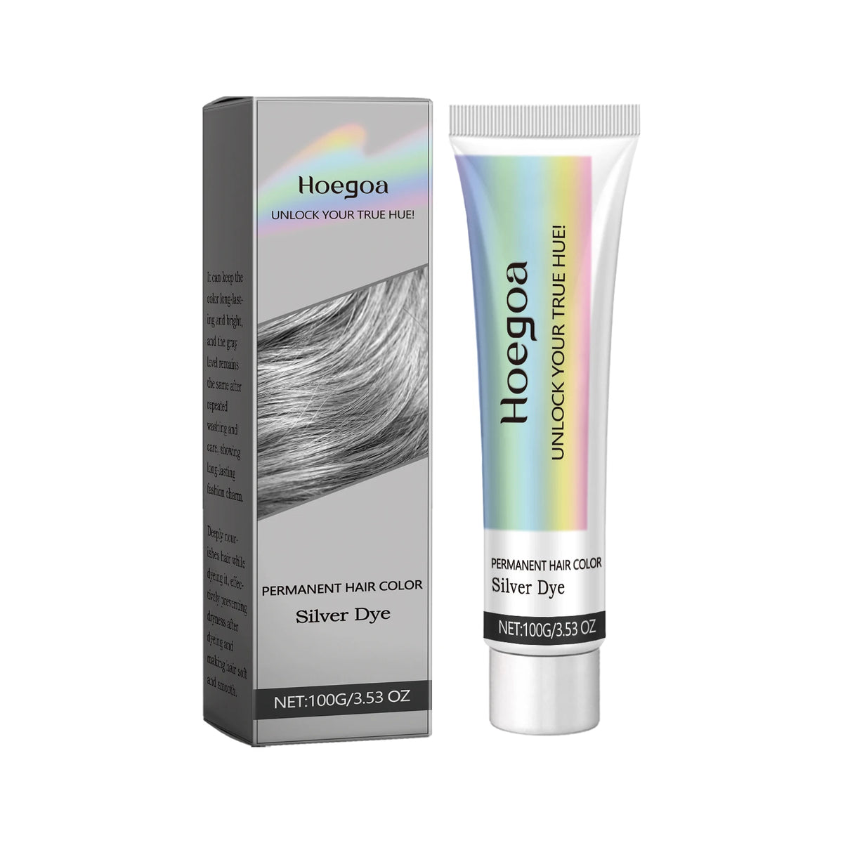 Silver Gray Hair Color Cream Gentle Formula Vibrant Punk Style DIY Styling Easy Use Quick Coloring Long Lasting Effect Permanent Hair Dye