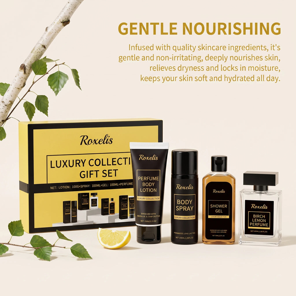 Roxelis Men's Fragrance Gift Box Deep Cleansing Moisturizing Long Lasting Fresh Charming Skincare Set Gentlemen Gift Collection