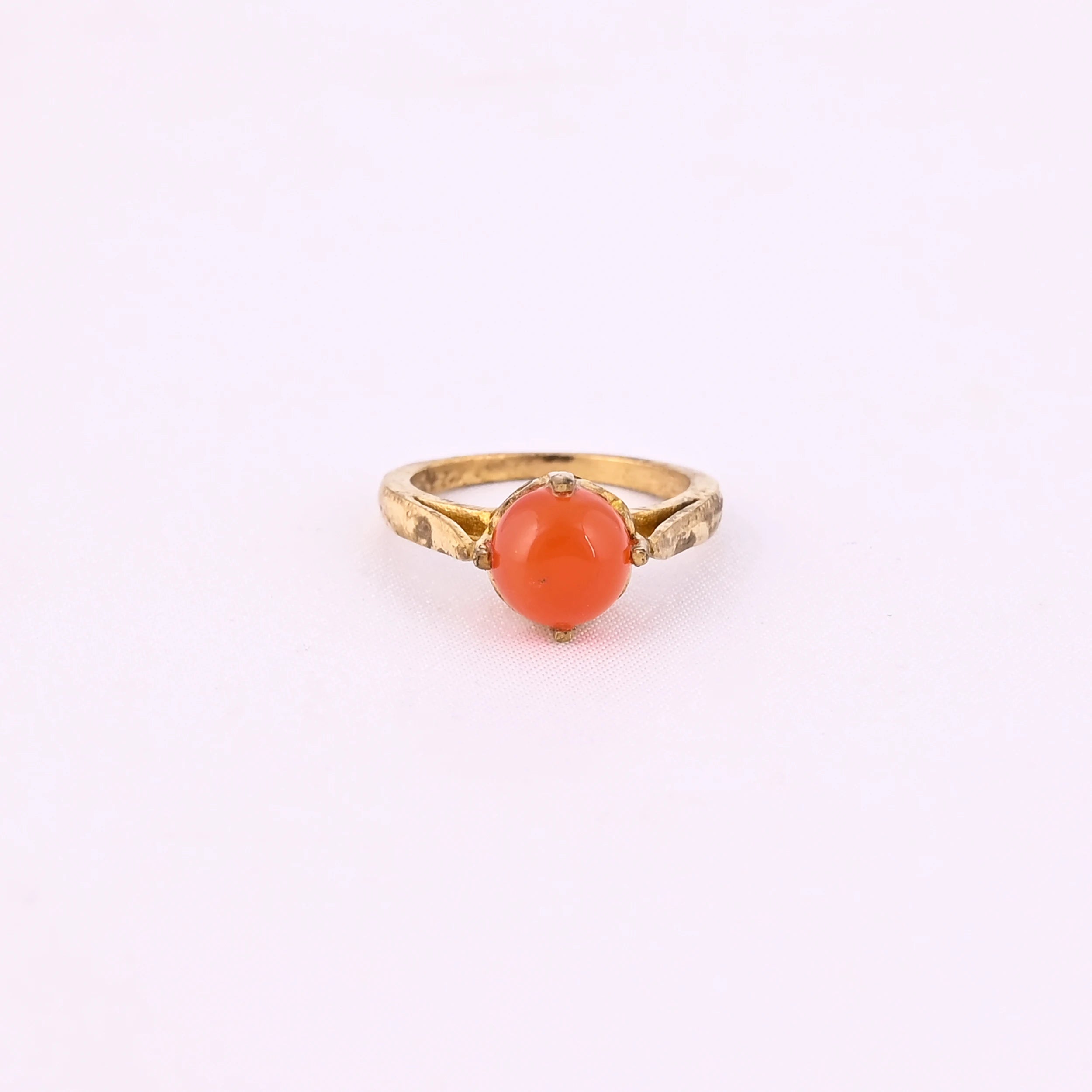 Luxvory RGDP022 Natural Red Coral Brass Gold Plated Trendy Fashion Ring for Women