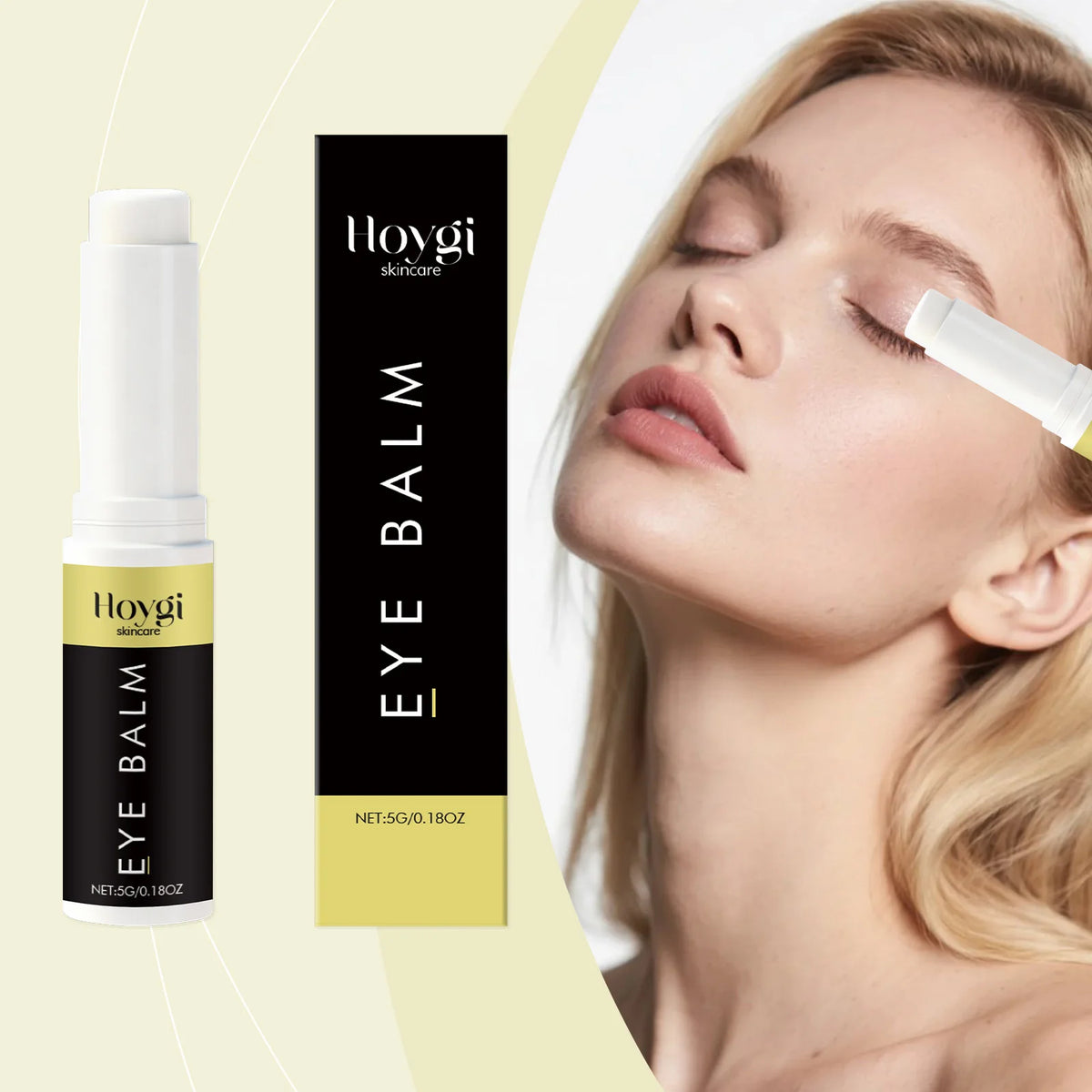 Hoygi 5G Eye Cream Stick - Nourishing and Moisturizing Smooth and Delicate Eye Area Skin for Daily Care - Massage Eye Cream