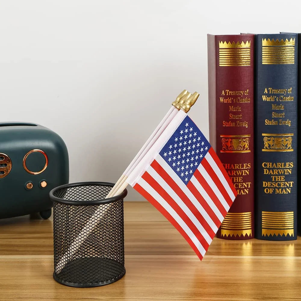 Durable 5m Telescopic Pole Digital Printing Waterproof Quick-Dry Eco-Friendly Hand Waving Flags Made Polyester Silk Plastic