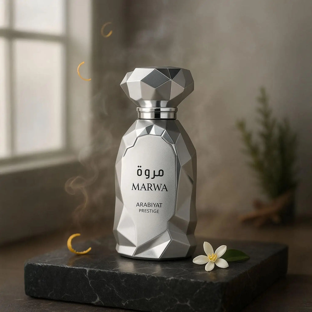 Arabiyat Prestige Marwa Eau de Parfum Spray for Men – Opulent Oriental Woody & Spicy Amber Scent, Long-Lasting Premium Arabian Fragrance, Perfect Gift, 3.4 fl oz / 100 ml