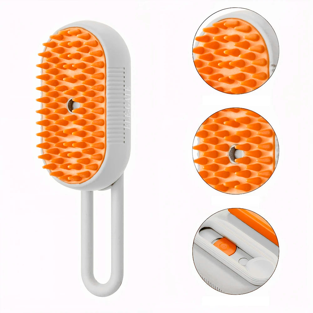 ELE-GATE USB Charge Rechargeable Pet Hair Removal Brush with Customizable Size Plastic Brush and Vaporizer
