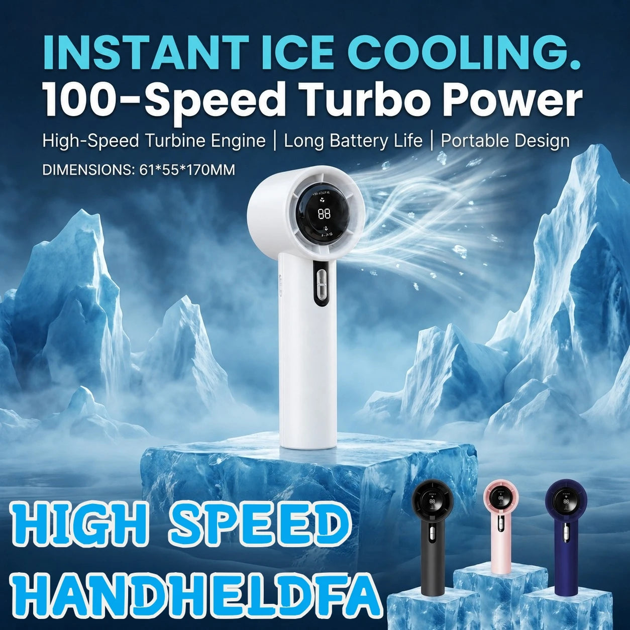 Handheld Desktop Portable High-speed Fan USB Rechargeable Charging Mini Portable Adjustable Violent Small Fan For Sport Outdoor