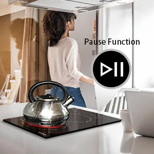 Karinear 2 Burners Electric Cooktop, 120v Plug in Ceramic Cooktop, 12 Inch Countertop & Built-in Electric Stove Top with Child Safety Lock, Timer, Over-Temperature Protection, Sensor Touch Control