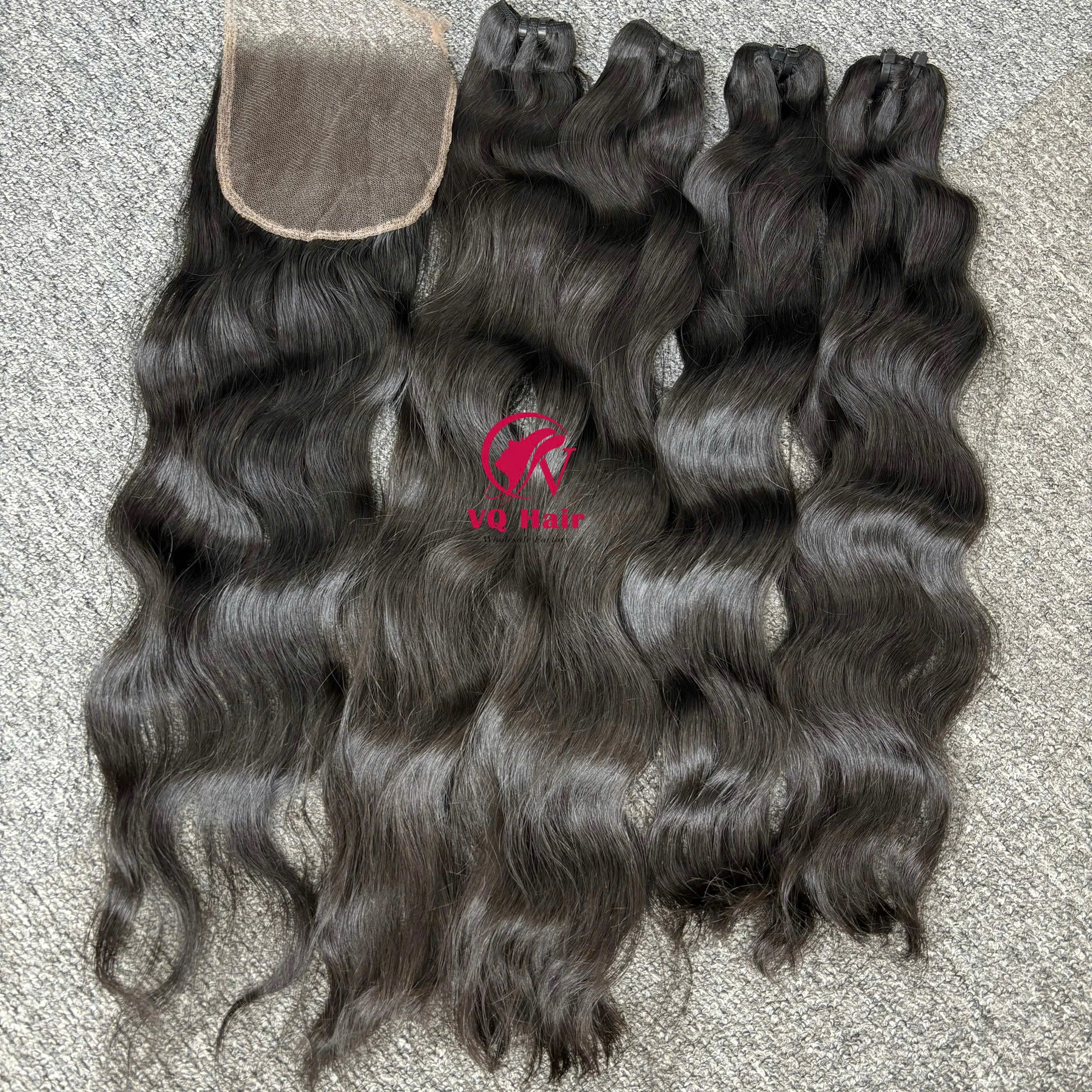 Best Single Donor Vietnamese Human Hair Extensions Virgin Cabello Humano Unprocessed Raw Natural Wave Good Vendor Quality