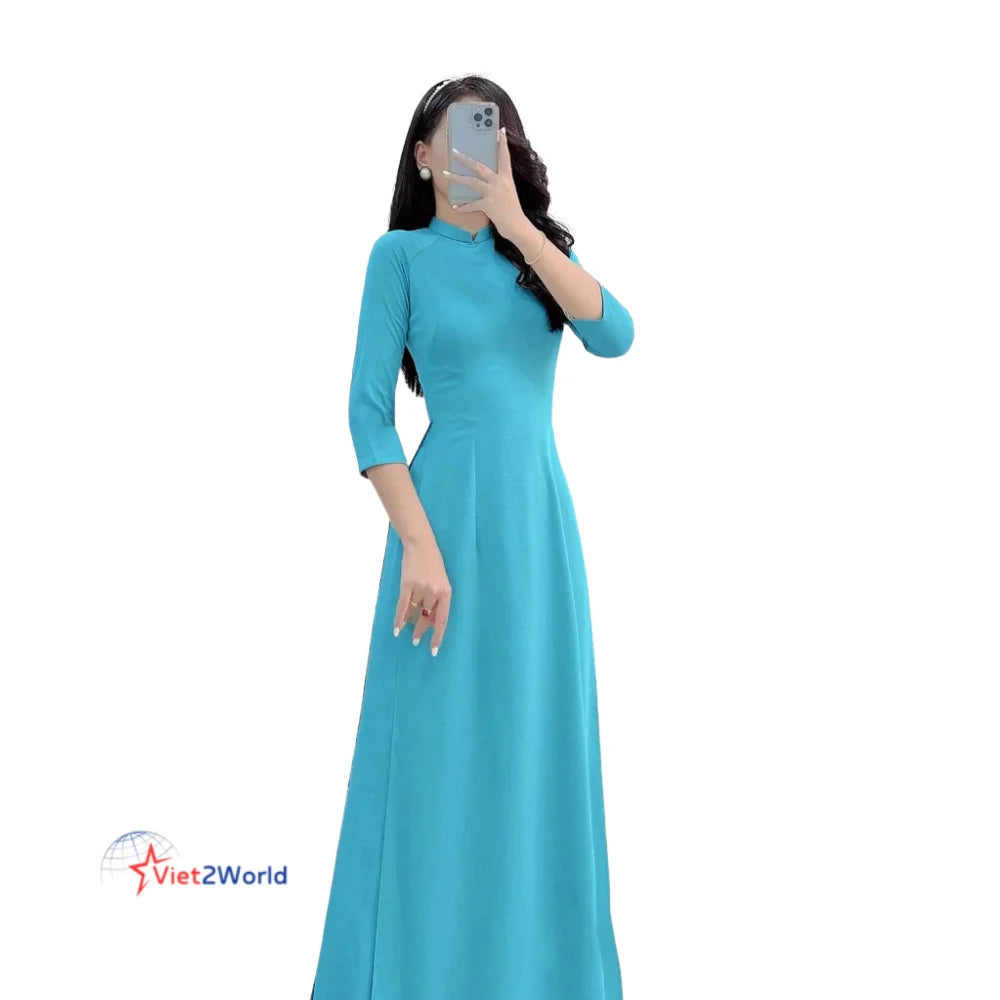 Vietnam Women's Customizable Vintage Leopard Print Woven Modal Asymmetrical Anti-Wrinkle Dry Cleaning Ao Dai Dresses Anti-Static