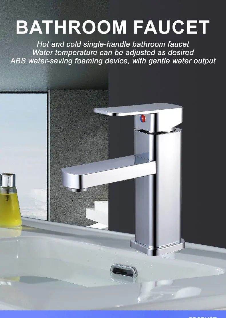 Stainless Steel Bathroom Faucet with Hot And Cold Water Outlet Valves Versatile Sink Faucet for Bathroom Cabinet And Basin