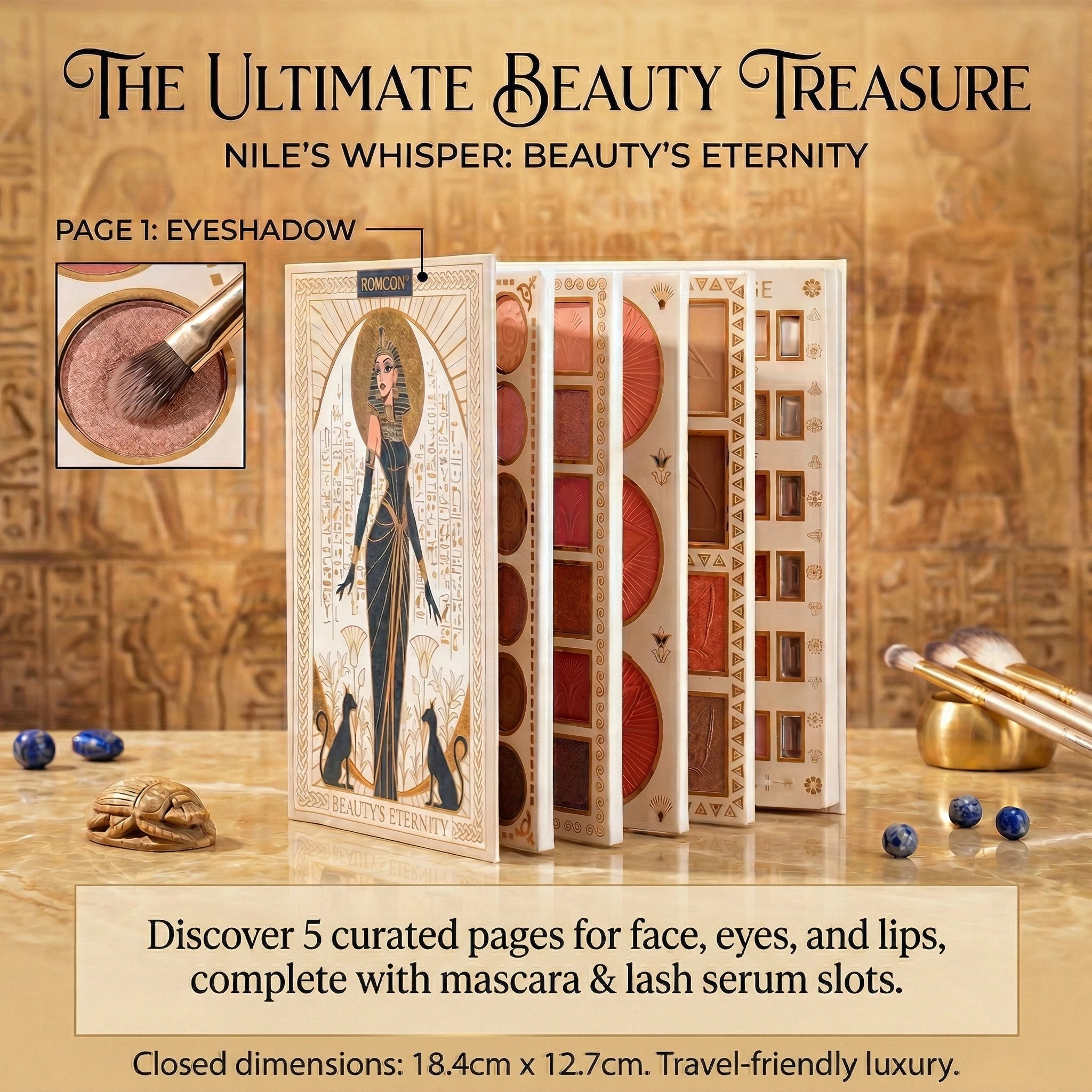 5-Page All-in-One Makeup Book Eye Shadow Powder Blusher High Gloss Powder Facial Mask Lip Gloss Mascara Essence Eye Black