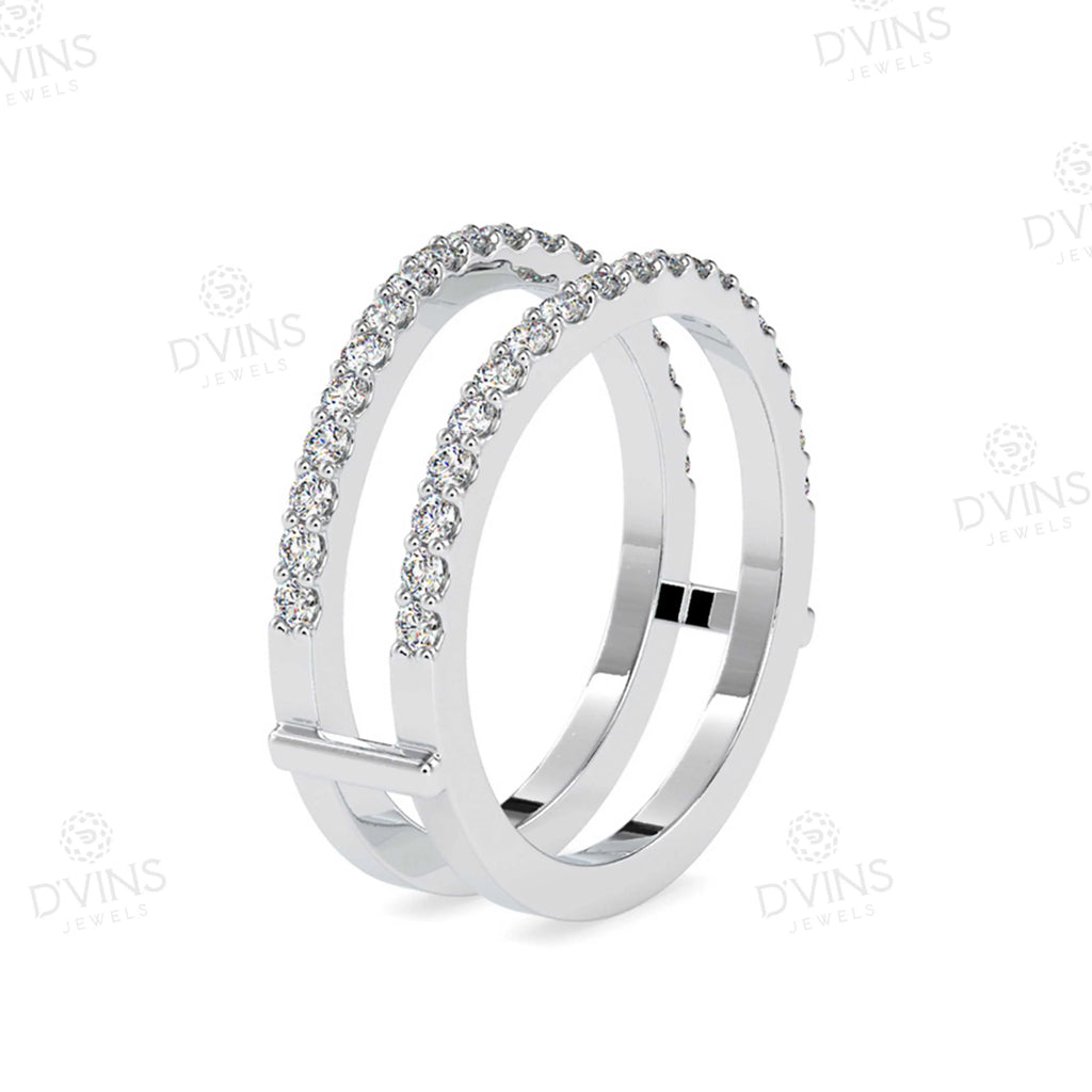Designer 14K Platinum Engagement and Wedding Ring with VVS Lab Diamonds Elegant Diamond Rings for Parties