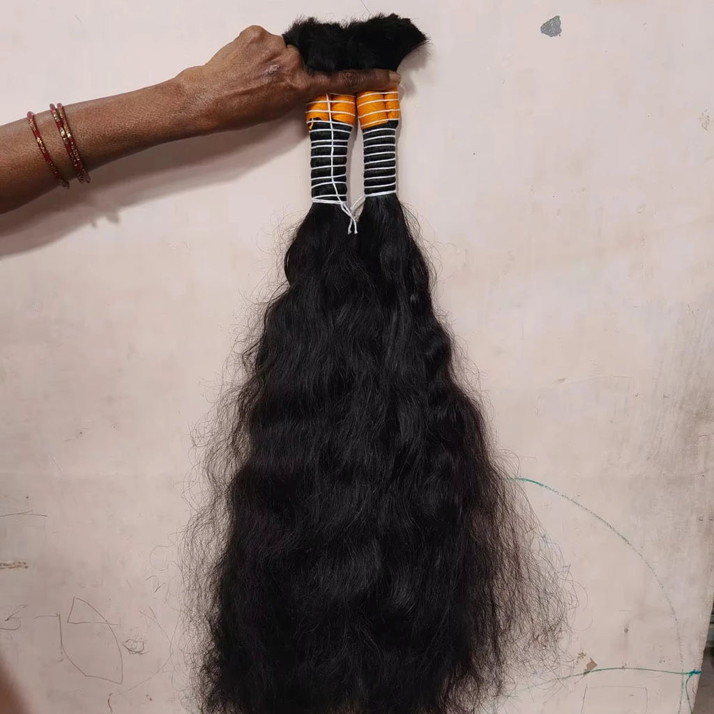 100% Unprocessed Indian Wavy Deep Yaki Wave Bulk Human Hair No Weft Braiding Wet Wavy Style Wet Yaki Style Braiding Hair