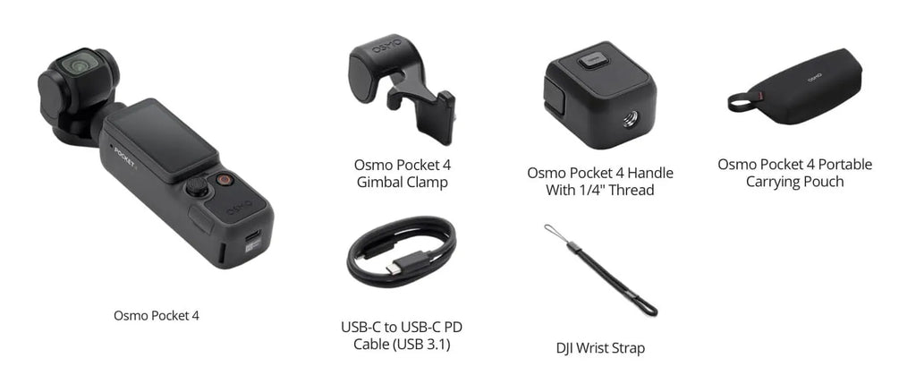 DJI Osmo Pocket 4 Standard Combo Pocket Gimbal Vlog Camera 1'' CMOS 4K/240fps Video 107GB Built-in Storage 3-Axis Stabilization 2x Lossless Zoom 2" Rotatable Screen ActiveTrack