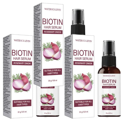 Biotin Rosemary Onion Hair Serum, Smooth & Supple Treatment for All Hair Types, Nourishing Growth Serum