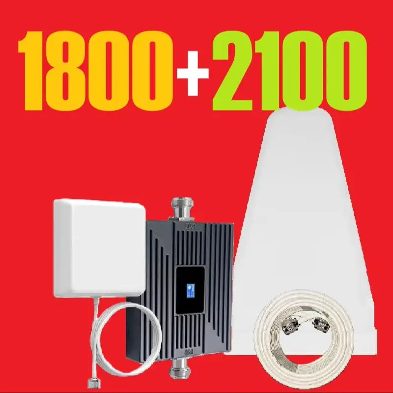 Dual 2-Band 1800 2100 MHZ Band B3 B1 Cellular Amplifier GSM DCS 4G LTE Cell Phone Signal Booster Network Repeater Boosters