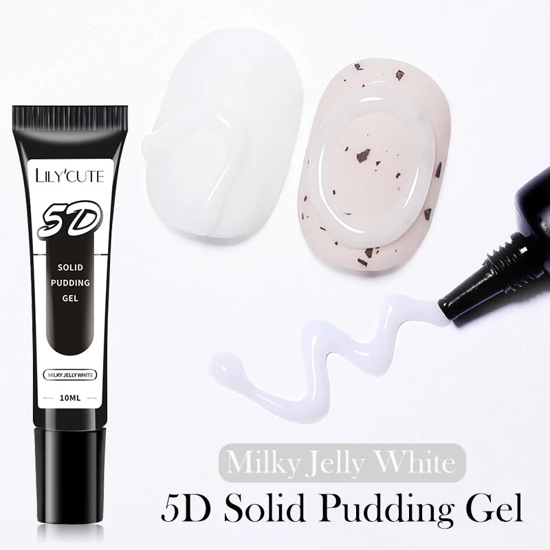 LILY'CUTE 10ml Solid Pudding Emboss Liner Gel Nail Polish Korean-style Painting Texture Modeling Stereoscopic Shaping Nail Art