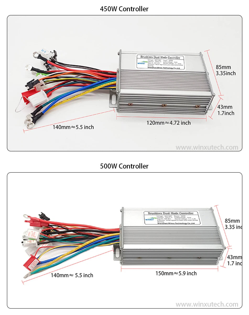 36V 48V 350W 18A E-Scooter Brushless Motor Sine Wave Controller LCD Speed Display Throttle for Electric Bicycle Scooter Tricycle