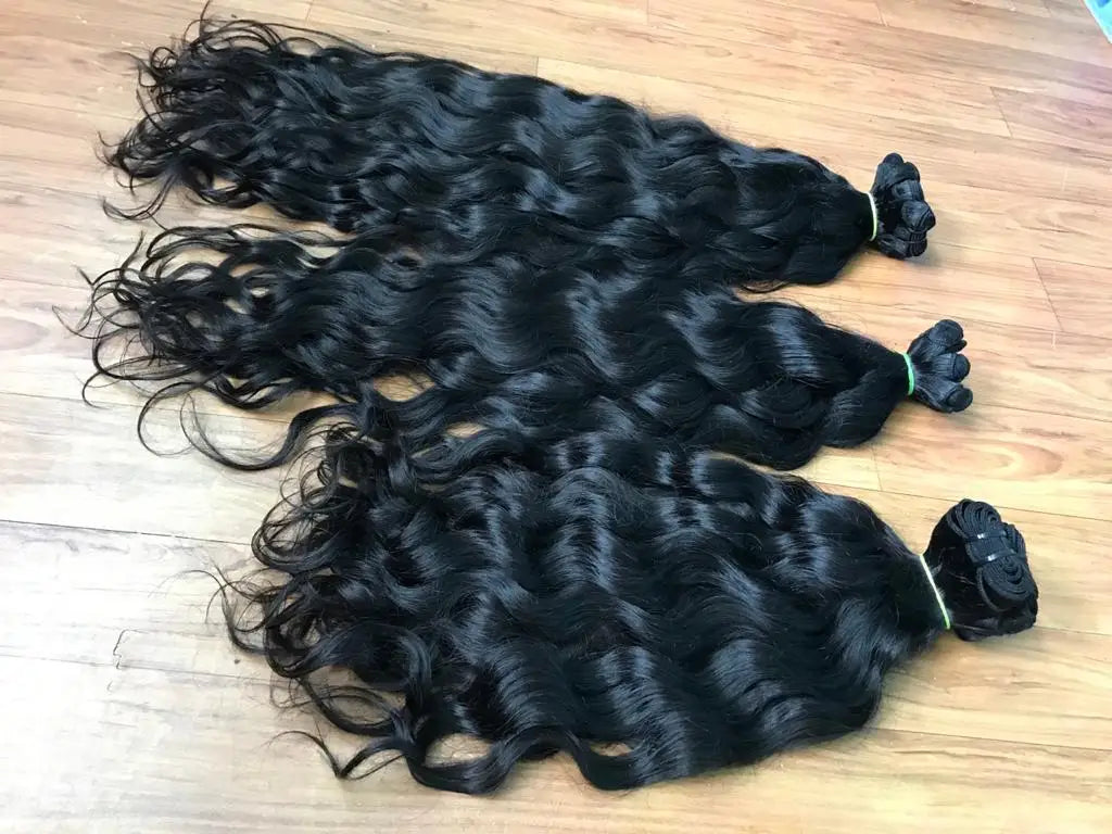 Raw Indian Virgin Remy Human Hair Extension 100% Human Hair Bulk Machine Double Weft All Colors Suitable
