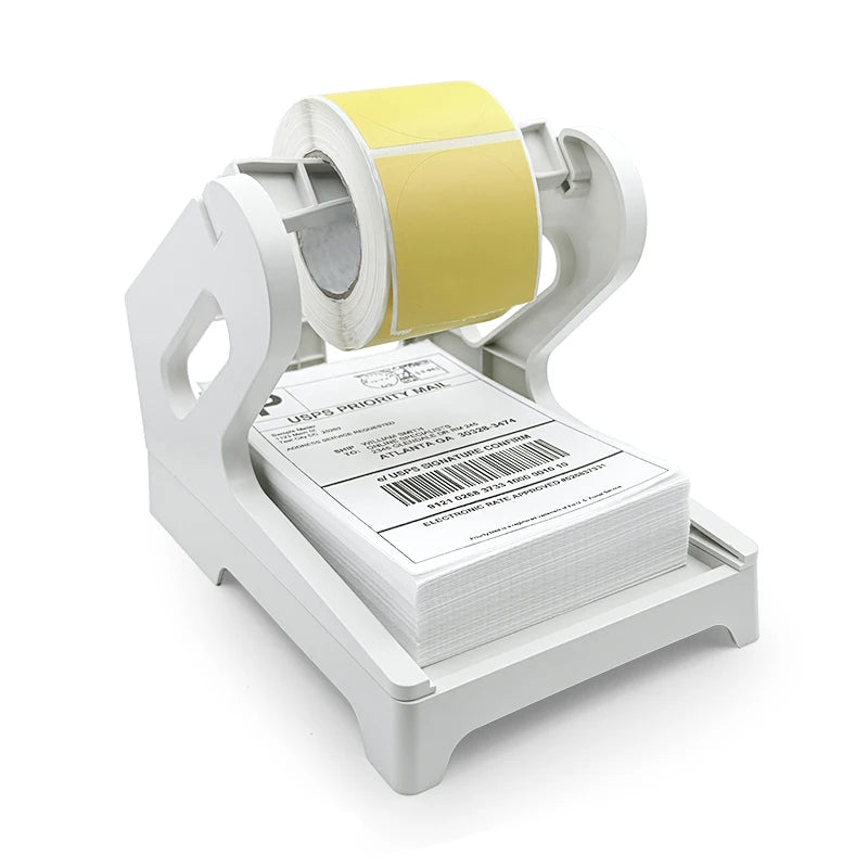 SINMARK Thermal Label Holder for 4x6 Rolls & Fan-Fold Labels - Durable ABS Desktop Shipping Printer Accessory Label Organizer