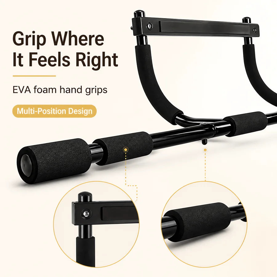 Heavy Duty Pull Up Bar for Door Frame, Adjustable Chin Up Bar with Comfortable Foam Grip, Home Gym Upper Body Training Equipment