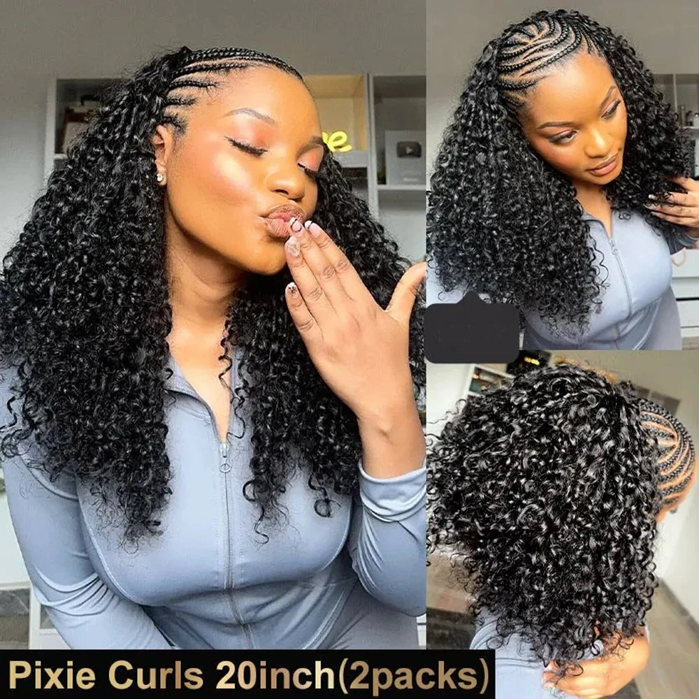 Deep Wave Pre-Separated Miracle Knots Crochet Hair For Braiding Curly Boho Braids Feather Crochet 100% Human Hair Extensions