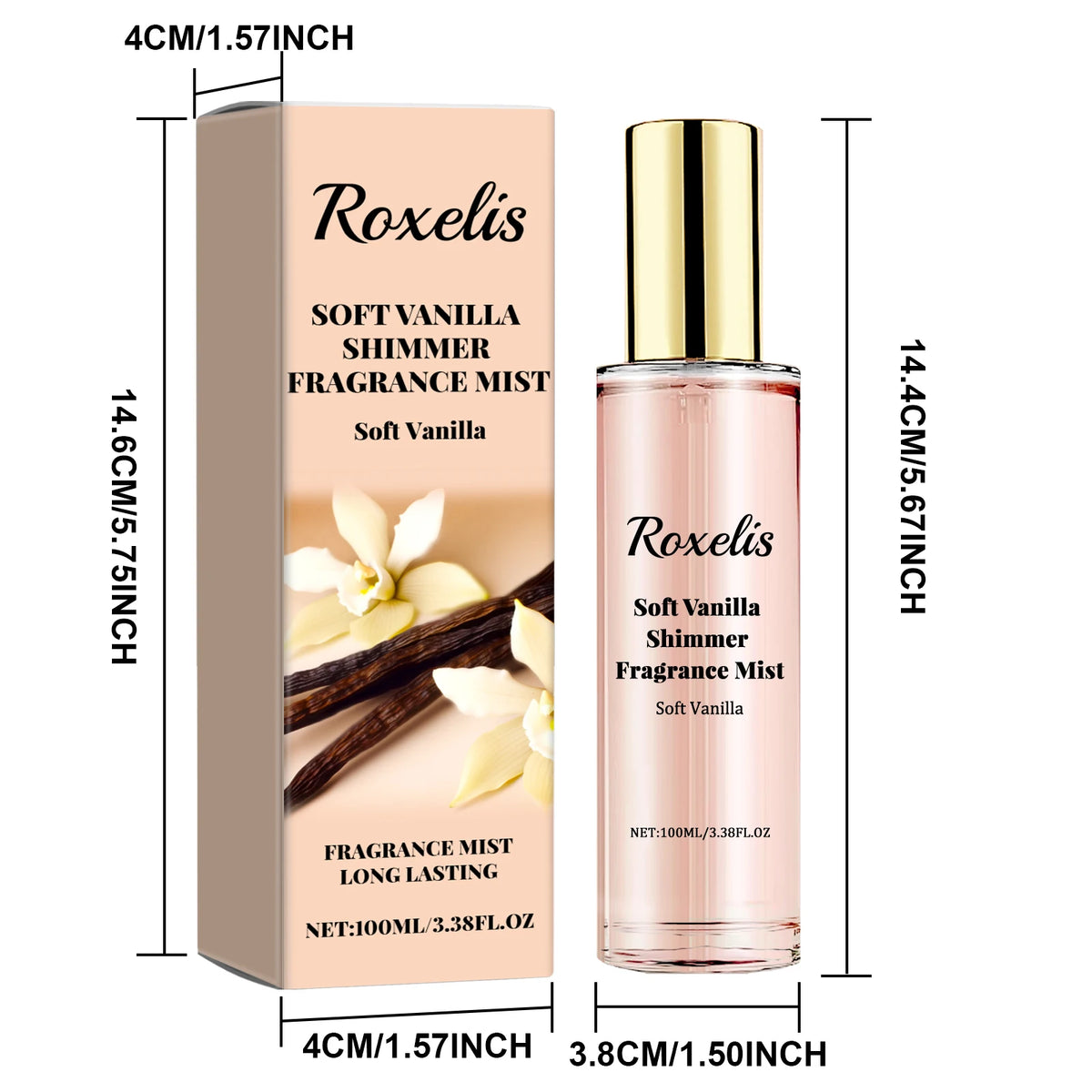 Soft Vanilla Shimmer Fragrance Mist Sandalwood Extract Elegant Scent Boost Confidence Romantic Atmosphere Long Lasting Glow Perfume Spray