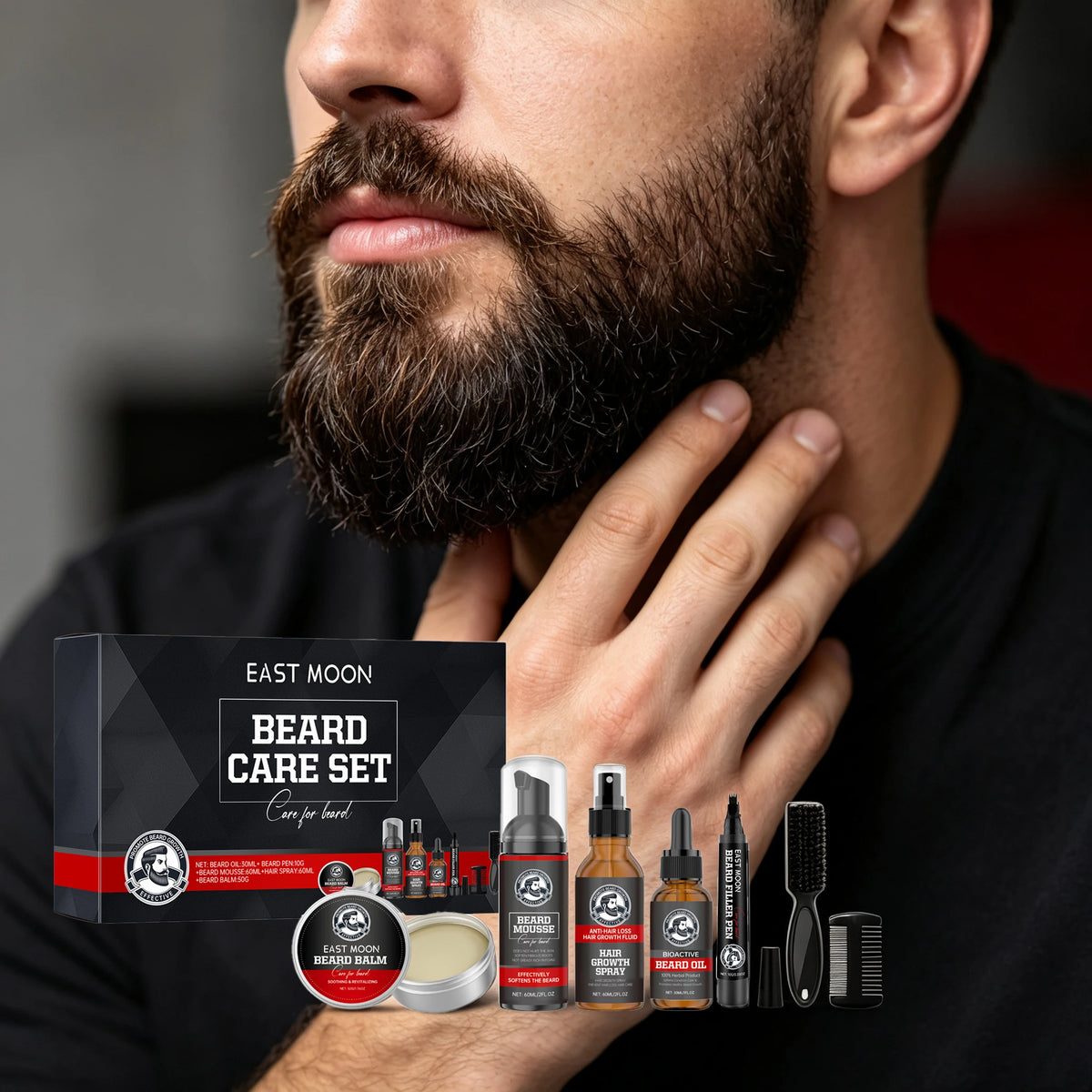 Beard Care Set with Jojoba Oil