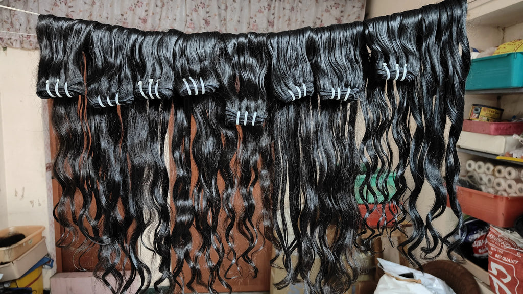 Natural Indian Raw Unprocessed Soft and Silky Remy Single Drawn Temple Raw Indian Virgin Human Hair,raw Indian double Weft Hair