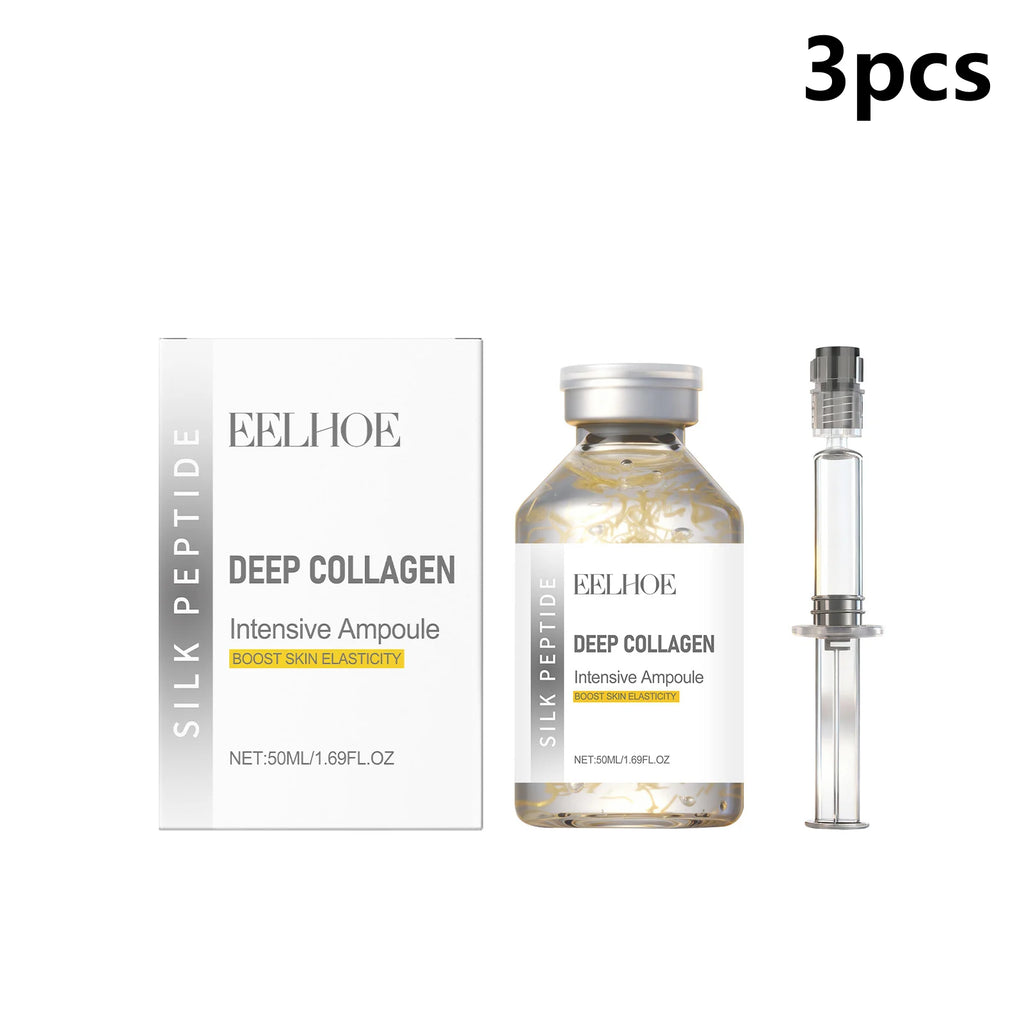 Deep Collagen Silk Peptide Intensive Lifting Ampoule Tighten Skin Elasticity Enhanced Reduce Fine Lines and Wrinkles Face Serum
