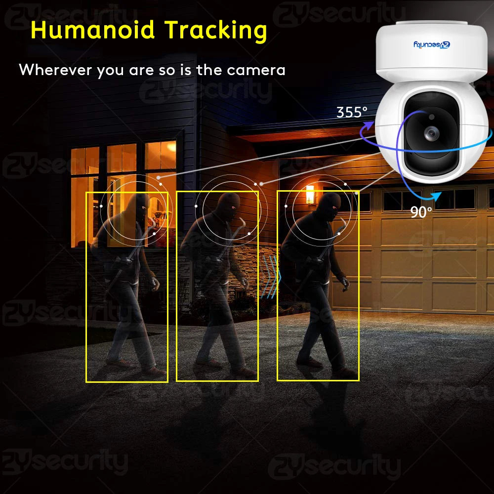 5MP Indoor Security Camera Human Detect Auto Tracking Wifi PTZ IP Camera Smart Home Protection 2-way Audio Nanny/Pet/Baby Camera