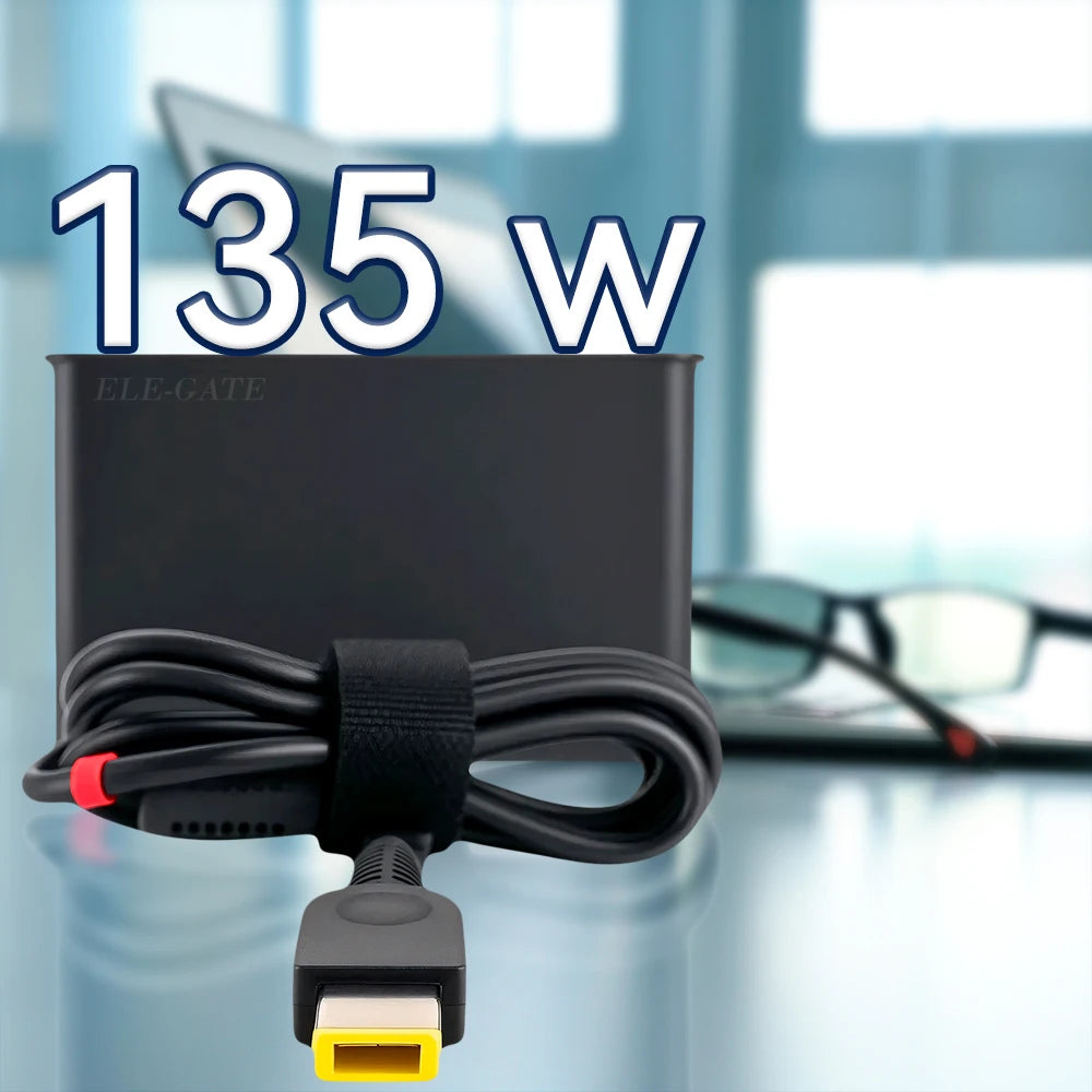 For for 135W Laptop Charger Yellow USB Tip Compatible AC Adapter Power Supply with Protections Black