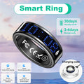 Smart Ring Men Women HD LED Display Screen Heart Rate Blood Oxygen Monitor 5ATM Waterproof Multi Sports Mode Gifts For Men Women 【USA Local Shipping】