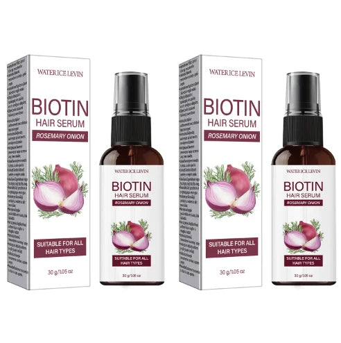Biotin Rosemary Onion Hair Serum, Smooth & Supple Treatment for All Hair Types, Nourishing Growth Serum