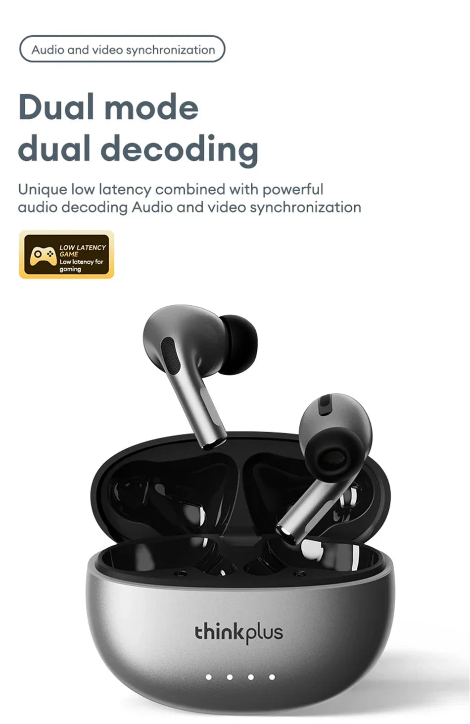 Lenovo LP5 Pro Wireless Bluetooth 5.4 Earphones TWS HiFi Sound Headphones Earbuds Gaming Sports Headset Touch Control With Mic