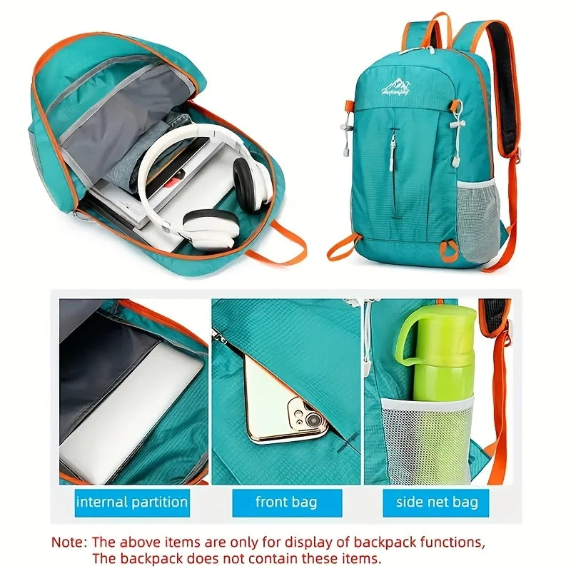 Outdoor Travel Bag Large Capacity Foldable Waterproof Backpack Lightweight Portable Adjustable Hiking Mountaineering Bag
